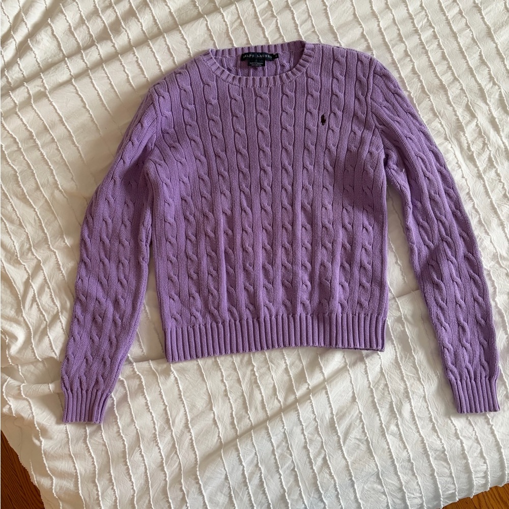 Polo by Ralph Lauren Purple Cable Knit Sweater